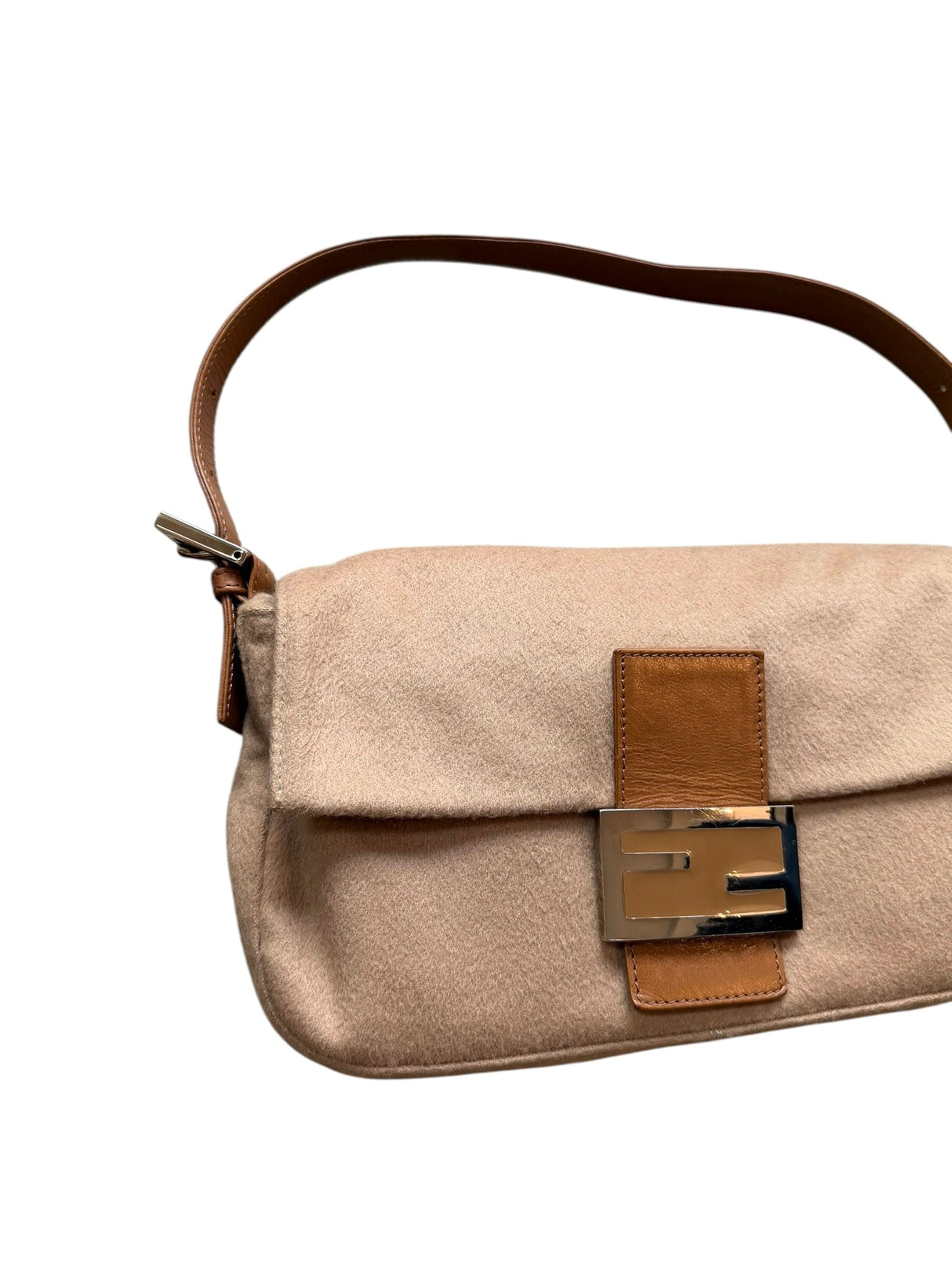 Fendi brown cashmere baguette bag