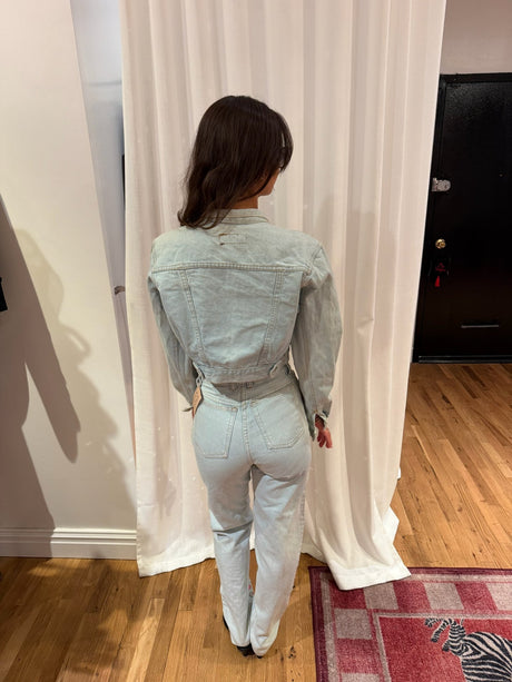 Y2K denim mirrored jean jacket set - sku tuv #32345