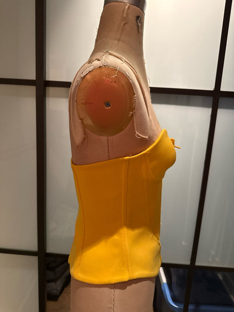 Moschino Size 4 Yellow Lace up Corset