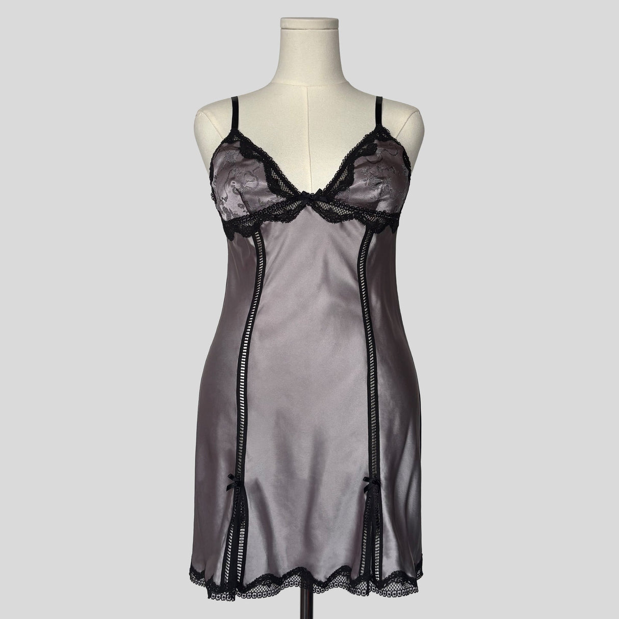 Silver lace trim chemise
