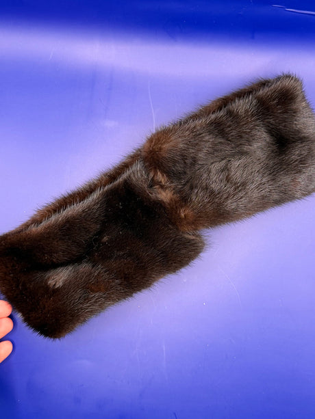 Vintage Chocolate Brown Mink Headband