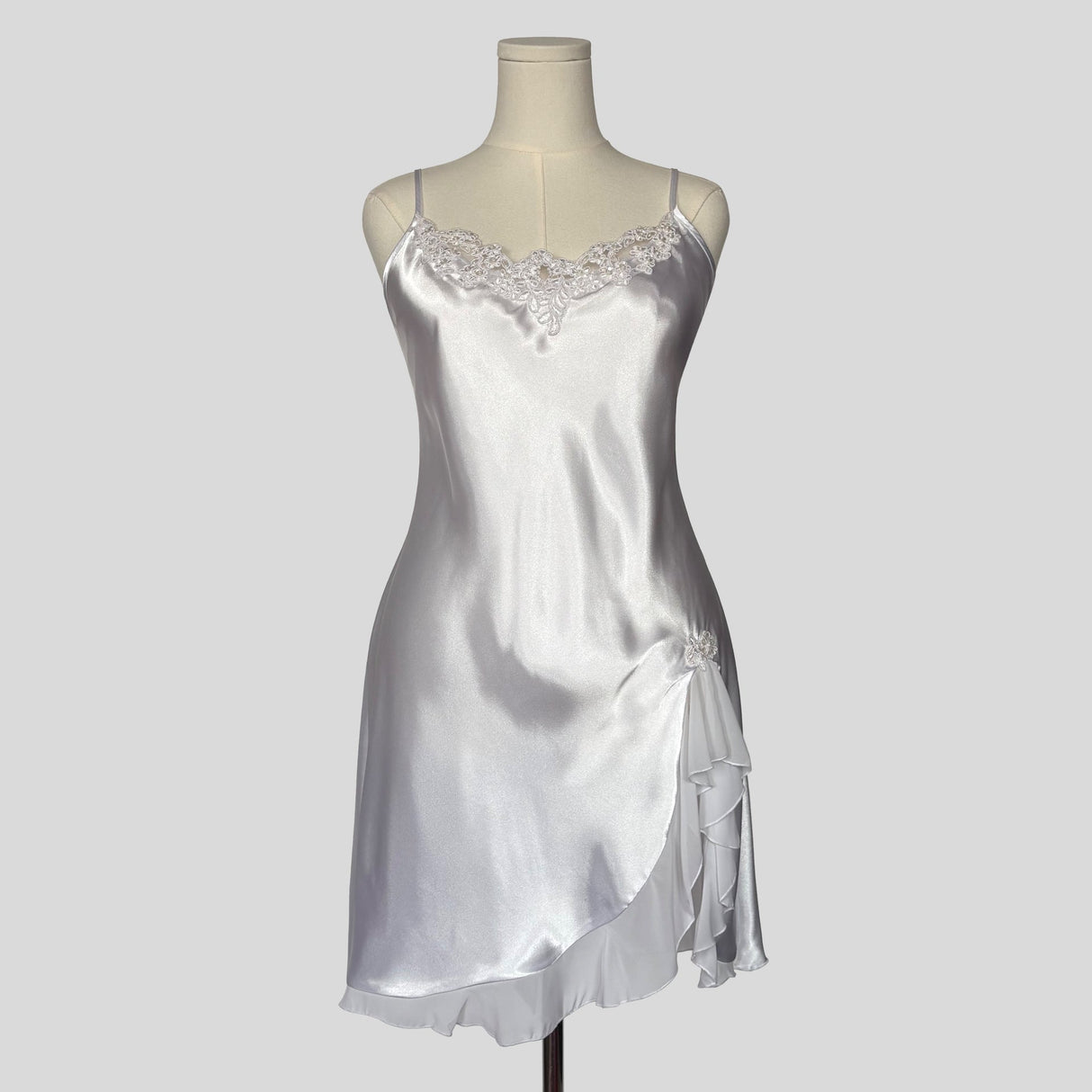Embellished ruffled bridal slip