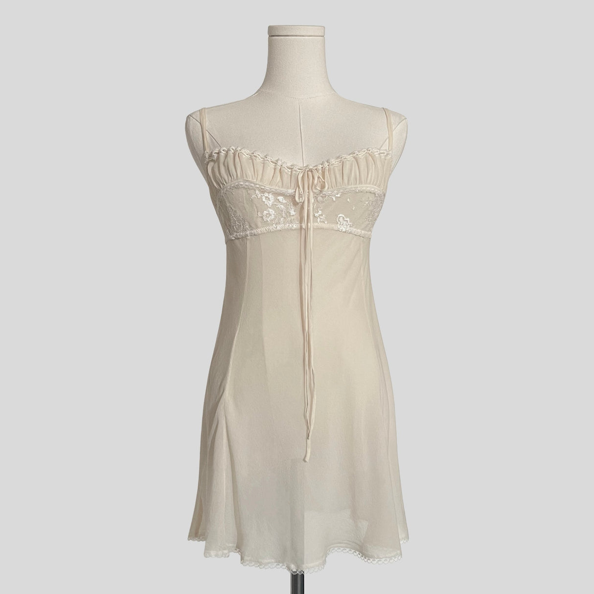 Milkmaid lace trim slip dress in white