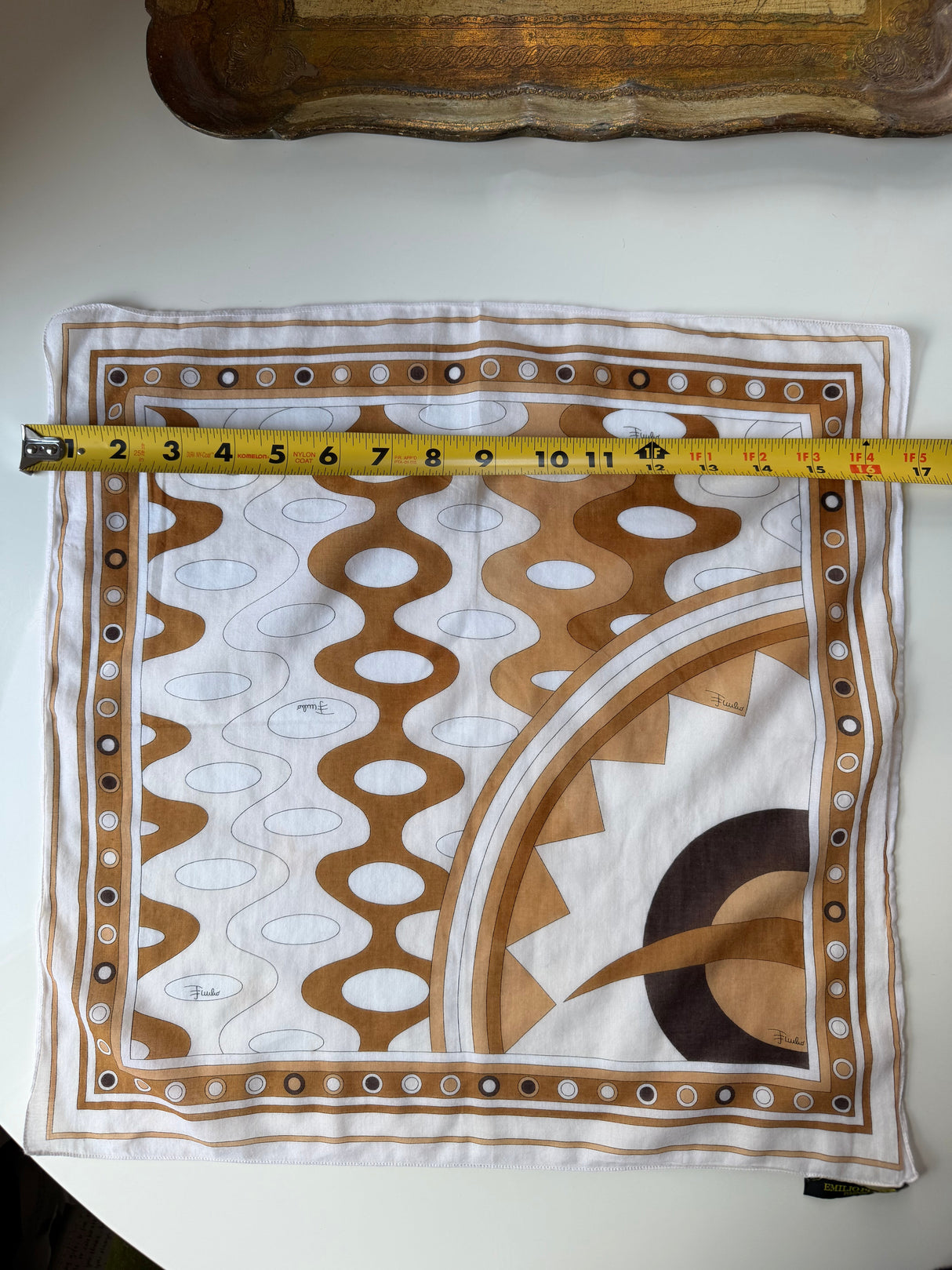 Vintage Emilio Pucci Brown/Mocha Cotton Scarf - 1960s/1970s era