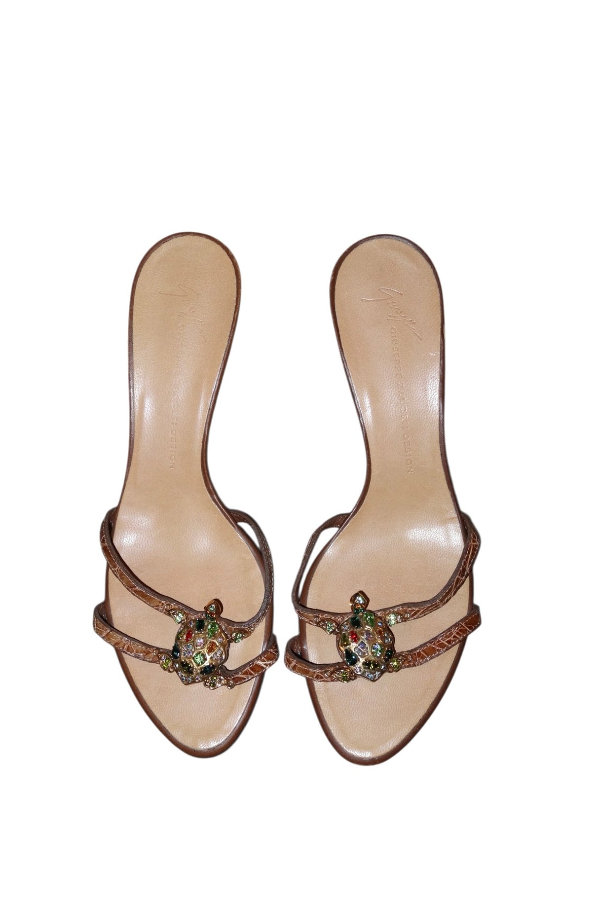 Giuseppe Zanotti turtle jewel kitten heels (37.5)