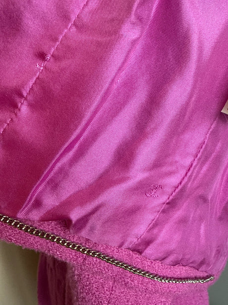 Chanel Size S/M Pink Wool 2 Piece Coat Dress