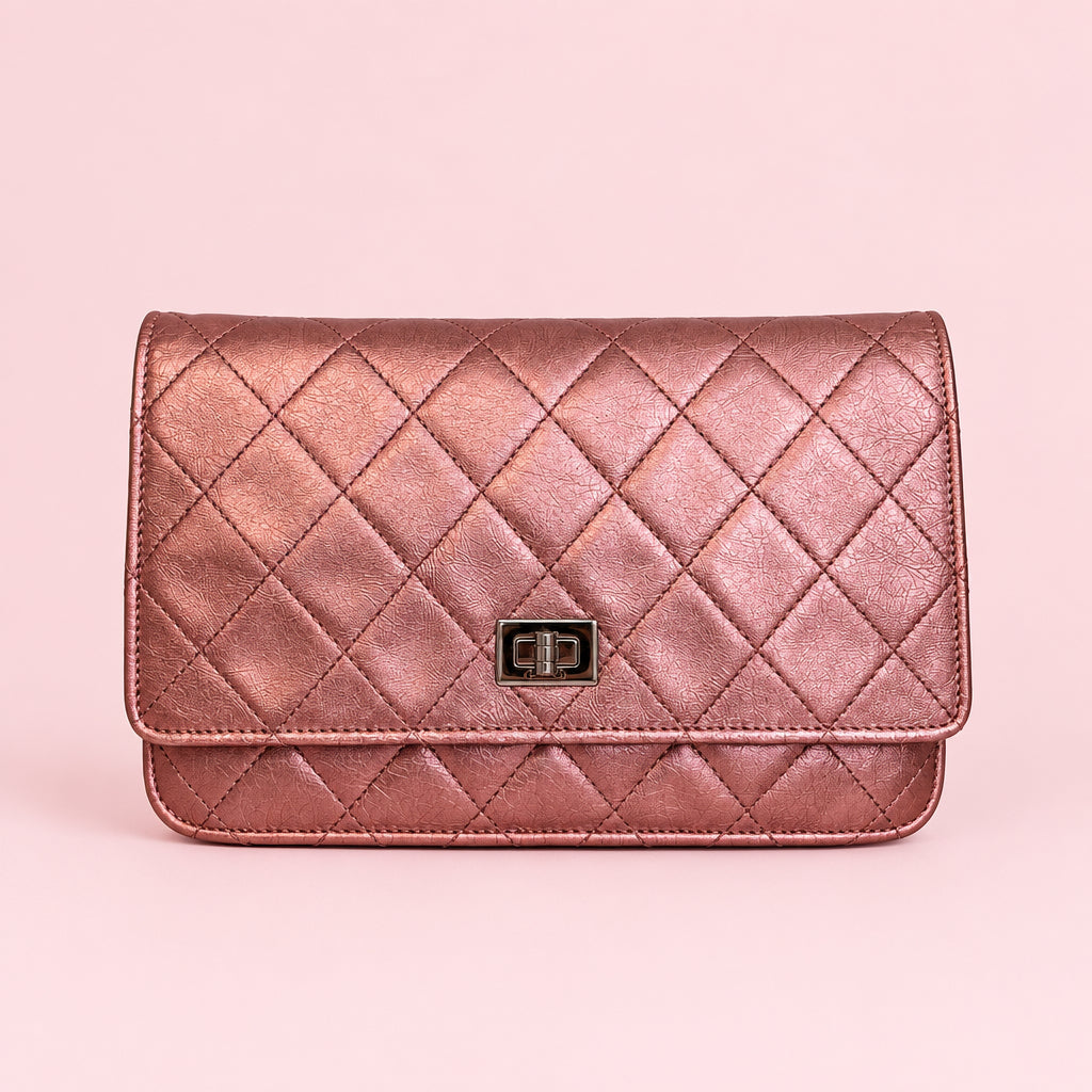 CHANEL Matelasse 2.25 Chain Wallet Shoulder Bag Leather Pink (Copy)