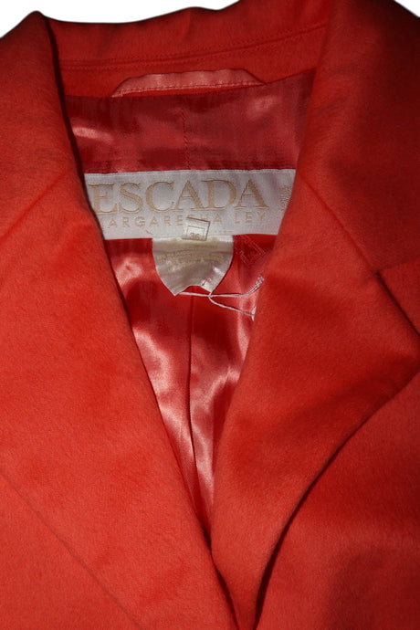 Escada orange coral blazer with gold buttons