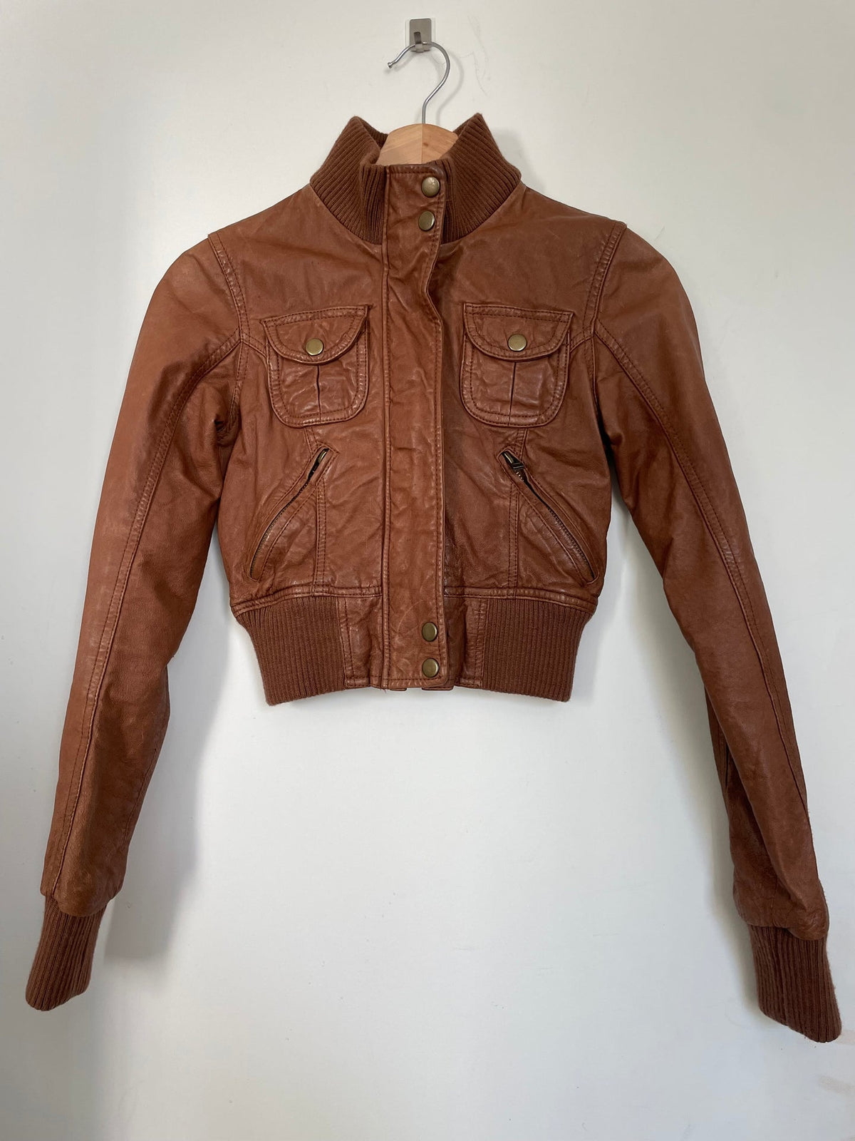 Brown leather jacket