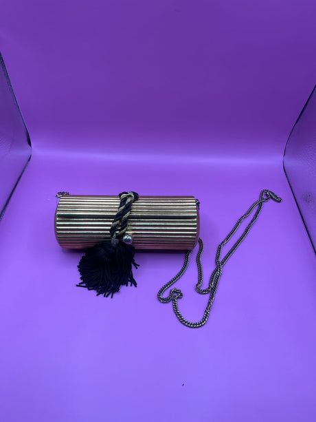 Rare Vintage Lancome Cylinder Evening Bag with Tassel Detail