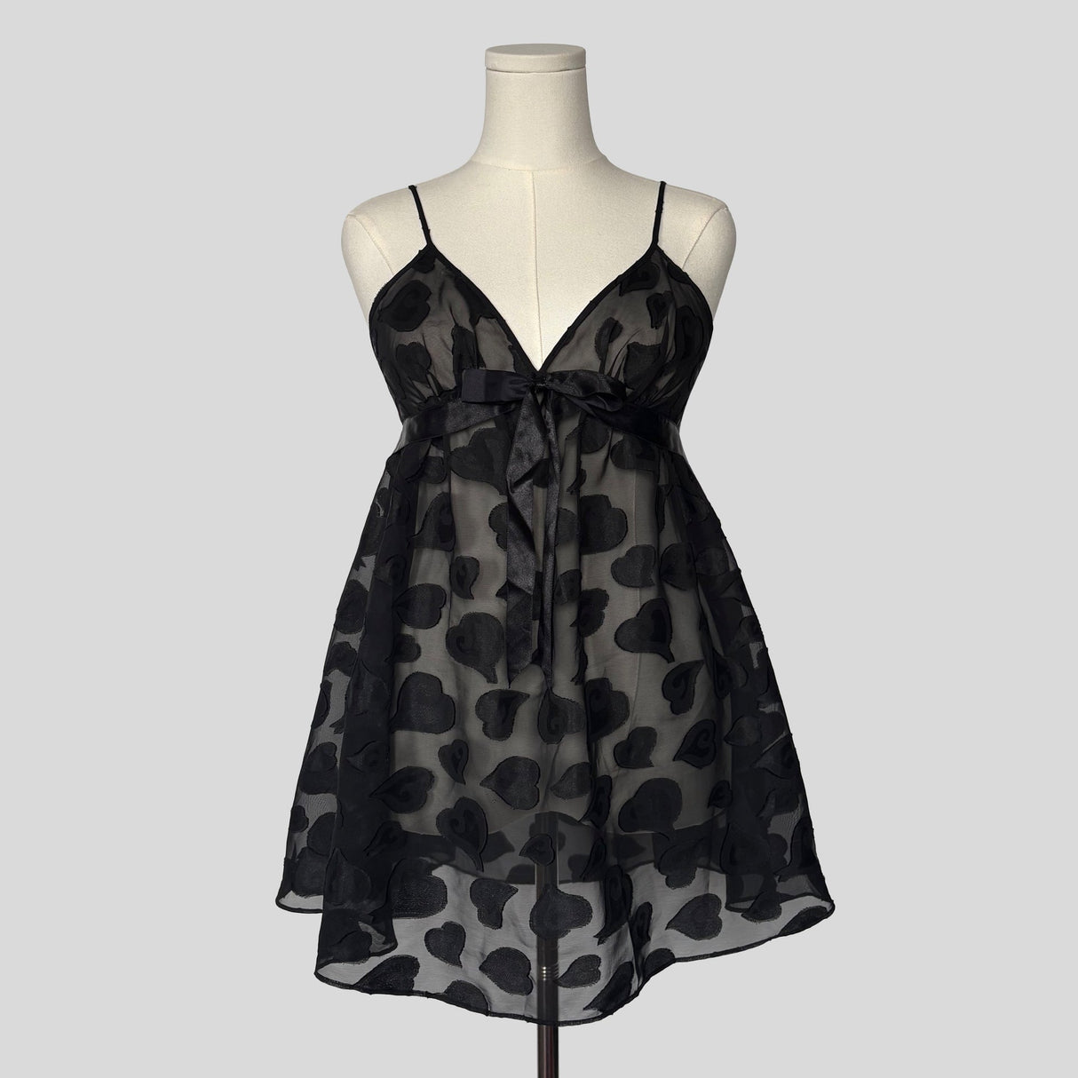 Heart print sheer babydoll