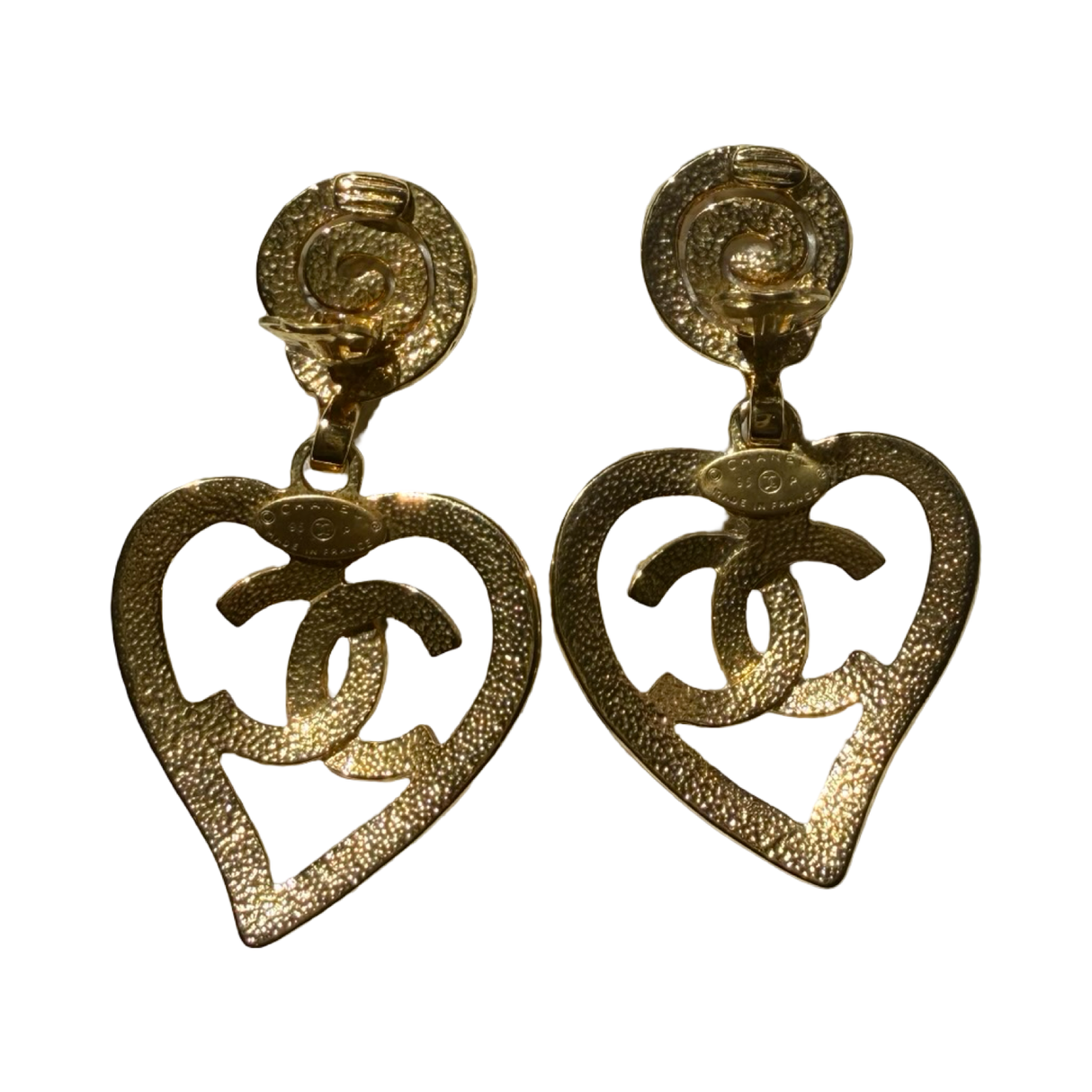 Chanel Vintage Barbie Heart Oversized Earrings