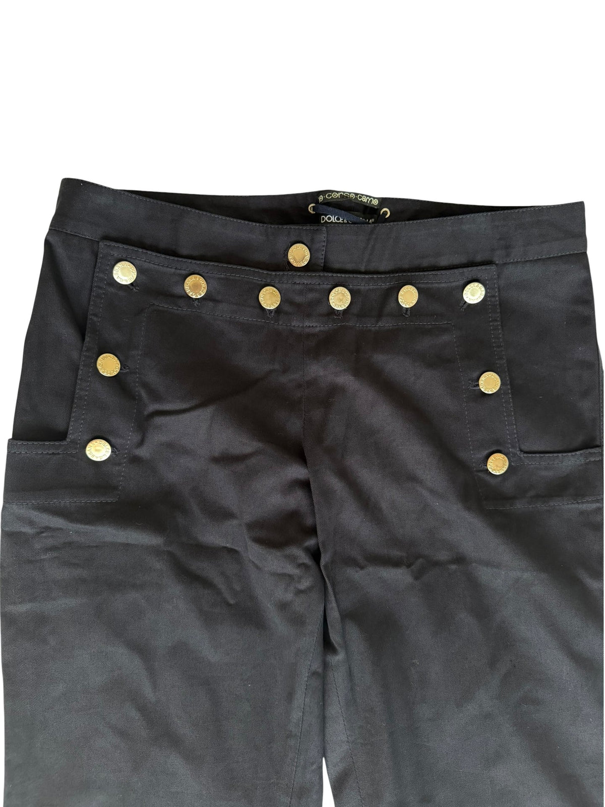 Dolce & Gabbana navy sailor button pants with corset back (44)
