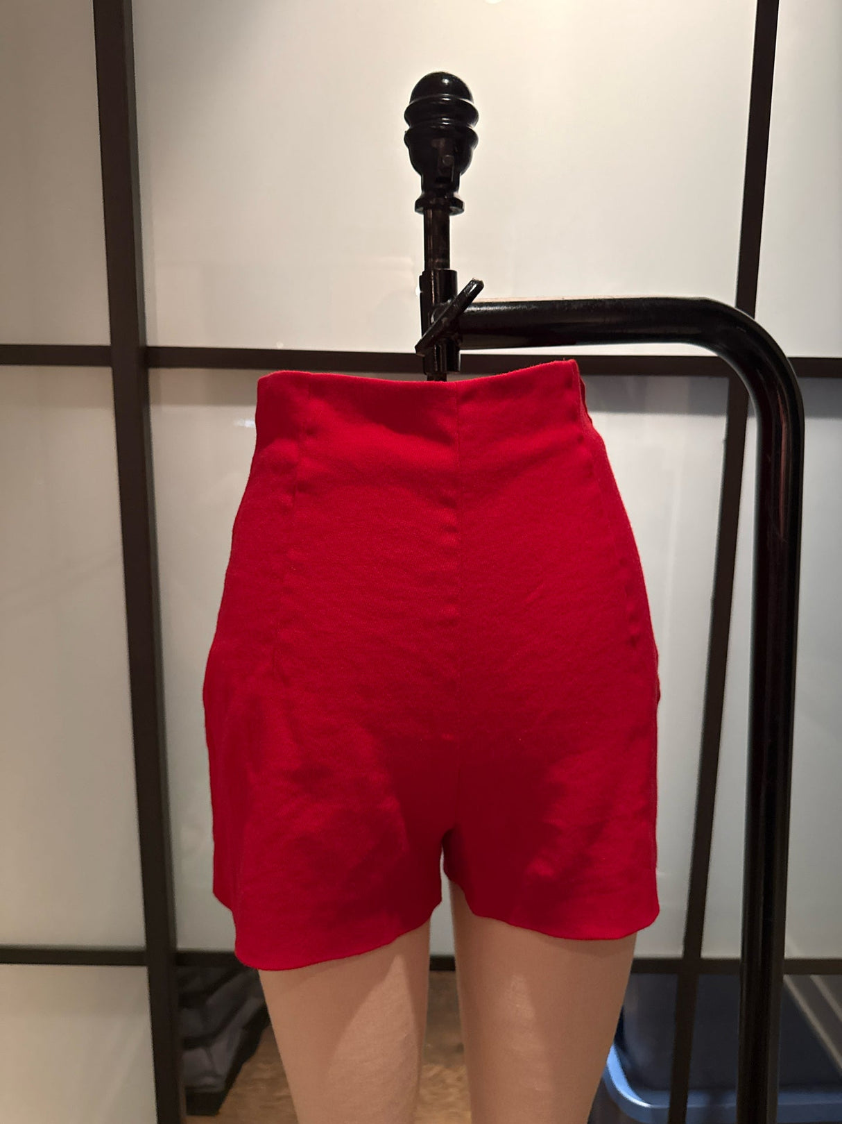 Moschino Cheap & Chic Red Wool High Waist Shorts Vintage