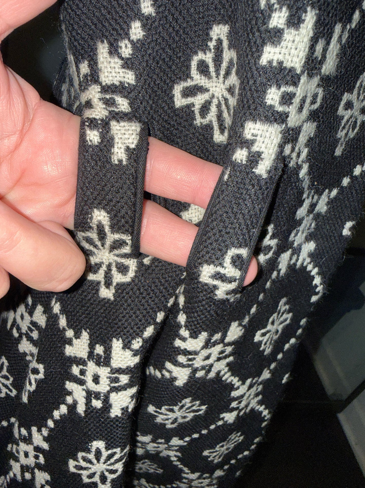 Moschino Size 8 Black & White Wool 3/4 Sleeve Coat