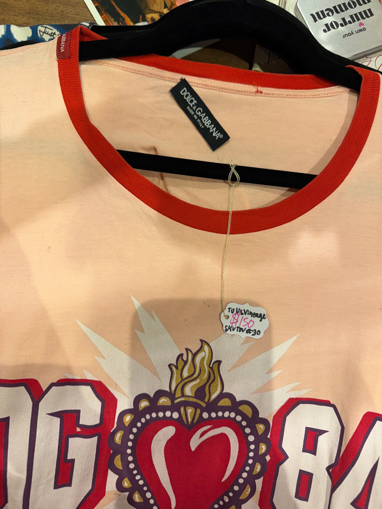 Dolce & Gabbana DG 84 peach heart t-shirt - sku tuv #30