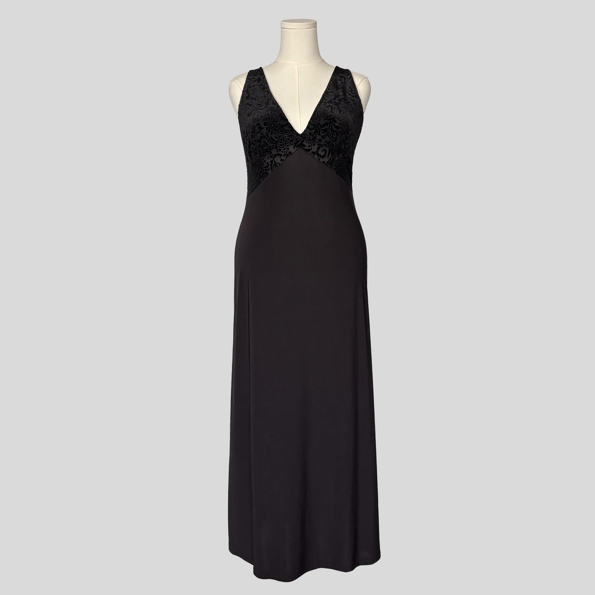 Velvet burnout bust gown