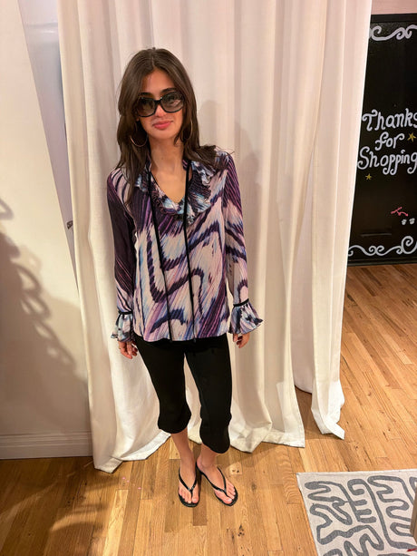 Cavalli purple tie die blouse TUV #12562