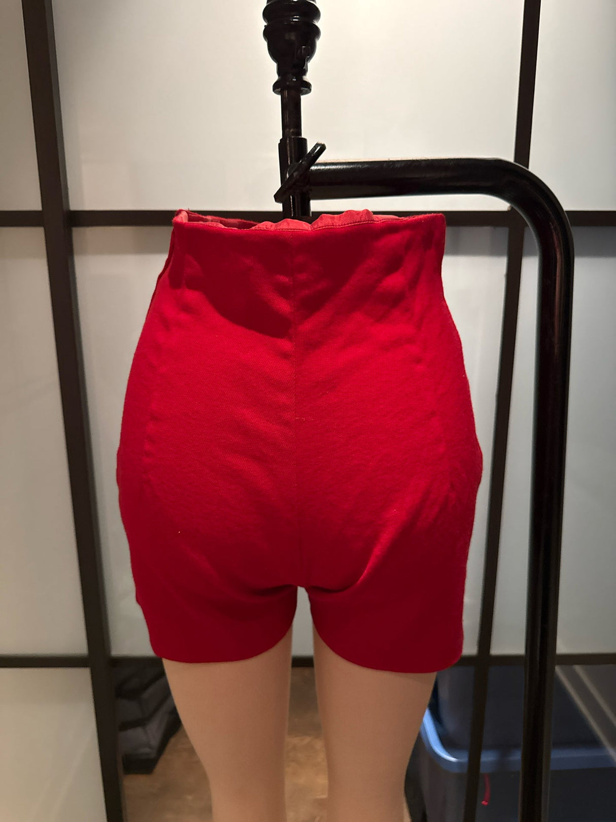 Moschino Cheap & Chic Red Wool High Waist Shorts Vintage