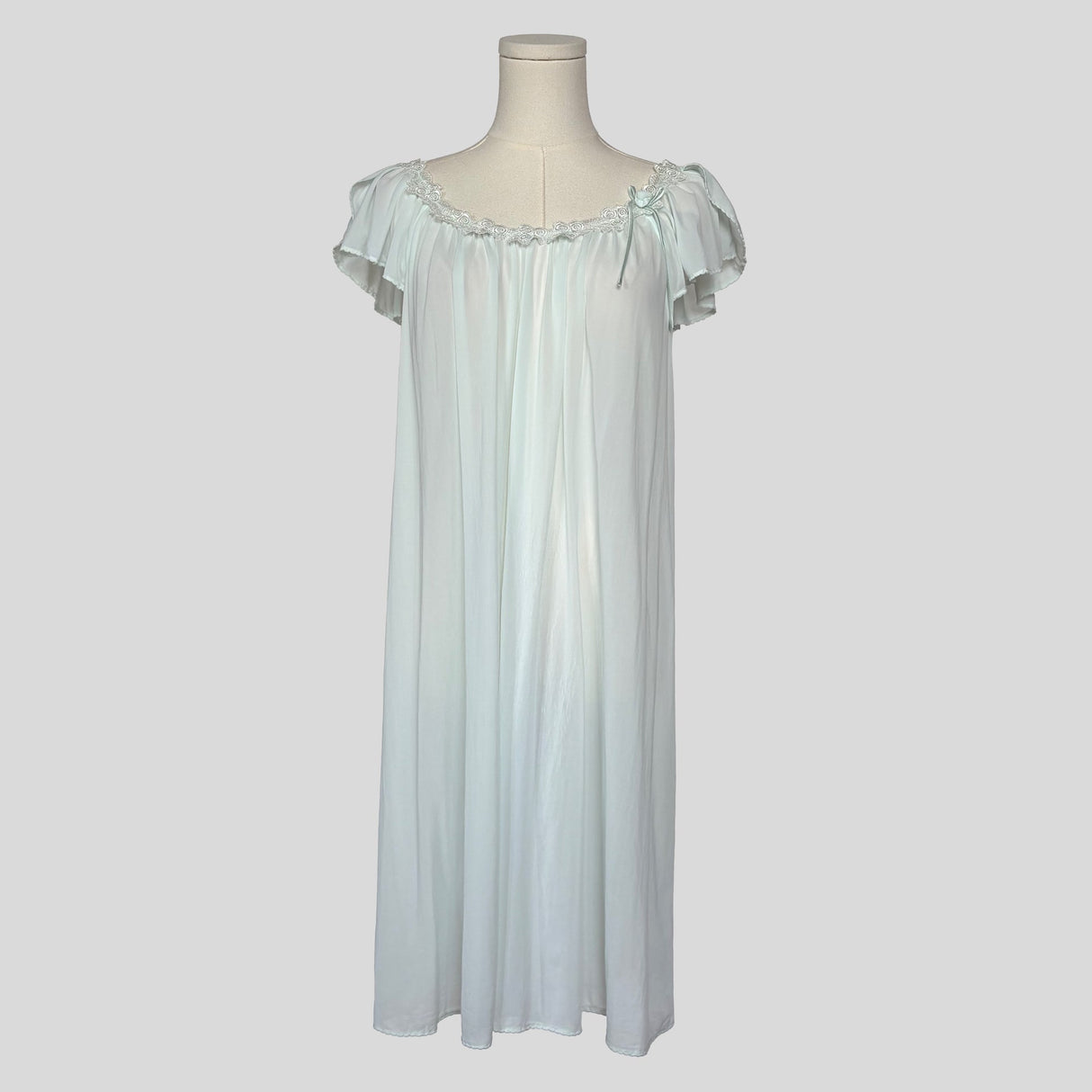 Flutter sleeve embroidered gown