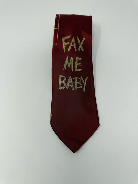 Moschino Burgundy Fax Me Baby Silk Neck Tie
