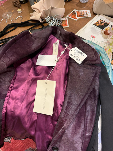 Rare Vintage Mila Schon Purple Pony Hair Jacket with tags from Iris Apfel personal collection - size 6