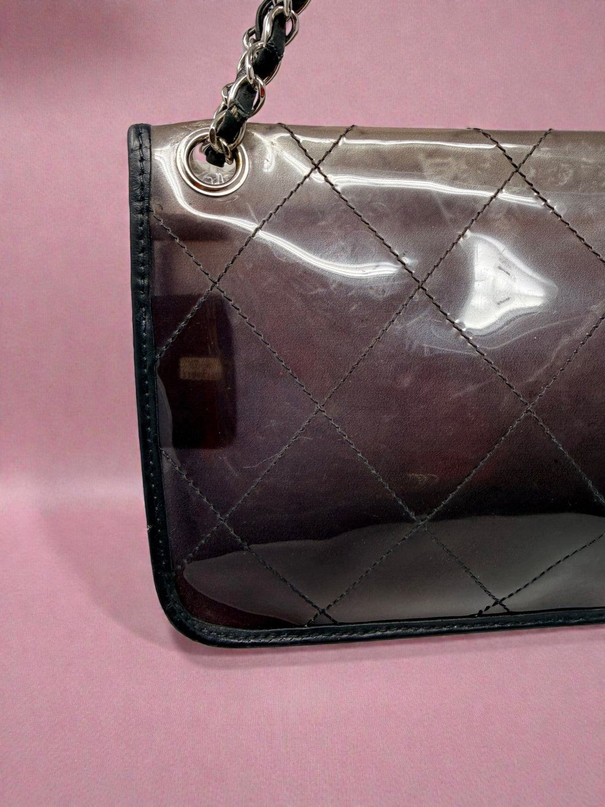 Chanel Stitched PVC and Calfskin Naked Flap