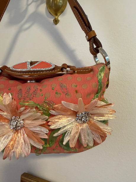 Valentino 2000s pink polka dot flower purse - tuv #222123
