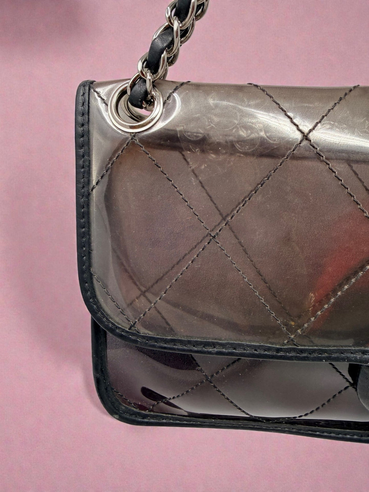 Chanel Stitched PVC and Calfskin Naked Flap