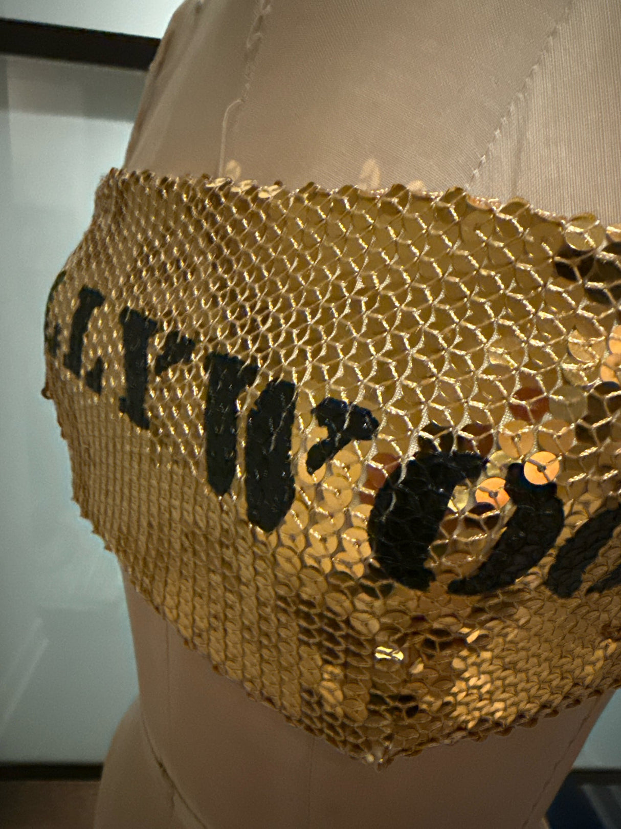 Moschino Gold & Black Sequined Crop Top Bandeau NWT