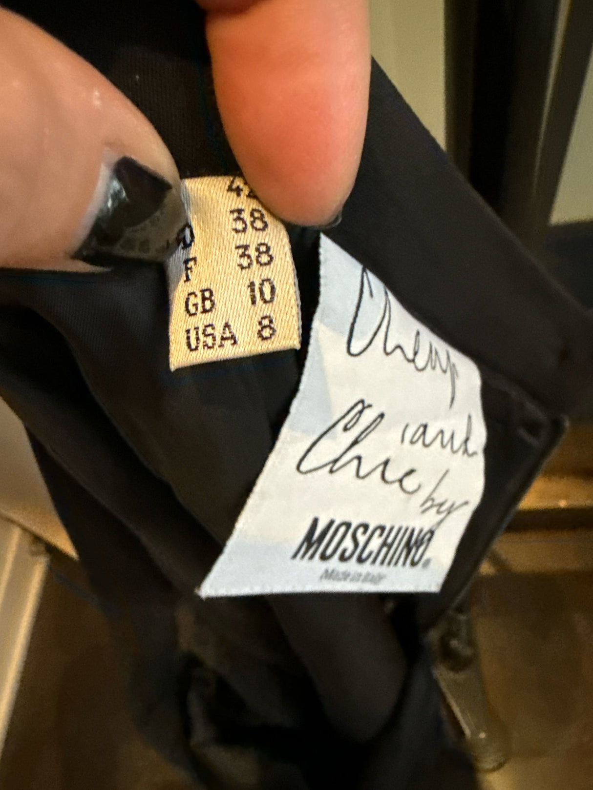 Moschino Cheap & Chic Black Red Measurements Mini Skirt