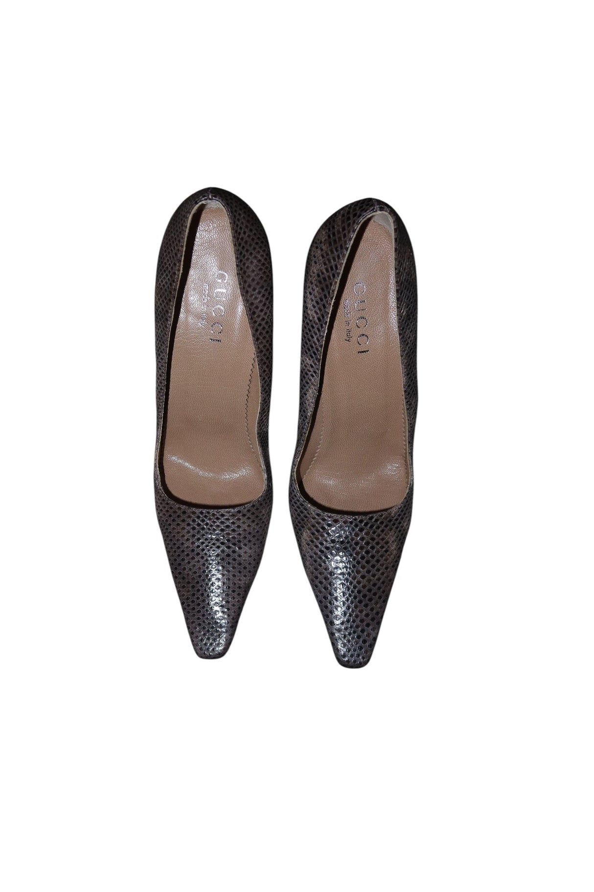 Gucci nude snakeskin heels (7.5)
