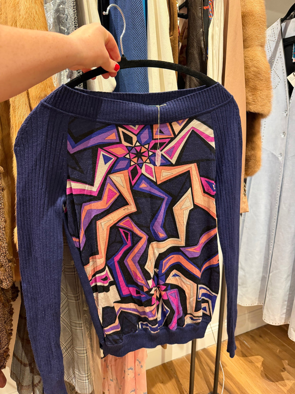 Emilio Pucci purple and pink geometric sweater - SKU tuv #14