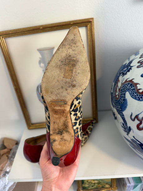 Dolce & Gabbana cheetah pumps with red bows - TUV #423412