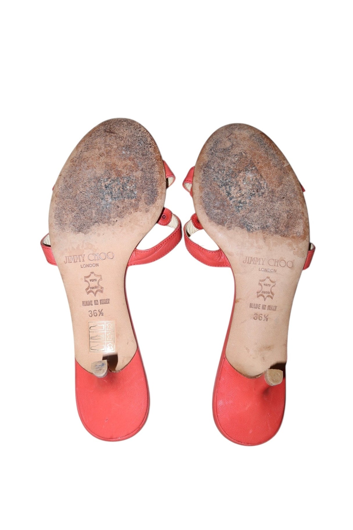 Jimmy Choo orange mules with oval detail (36.5)