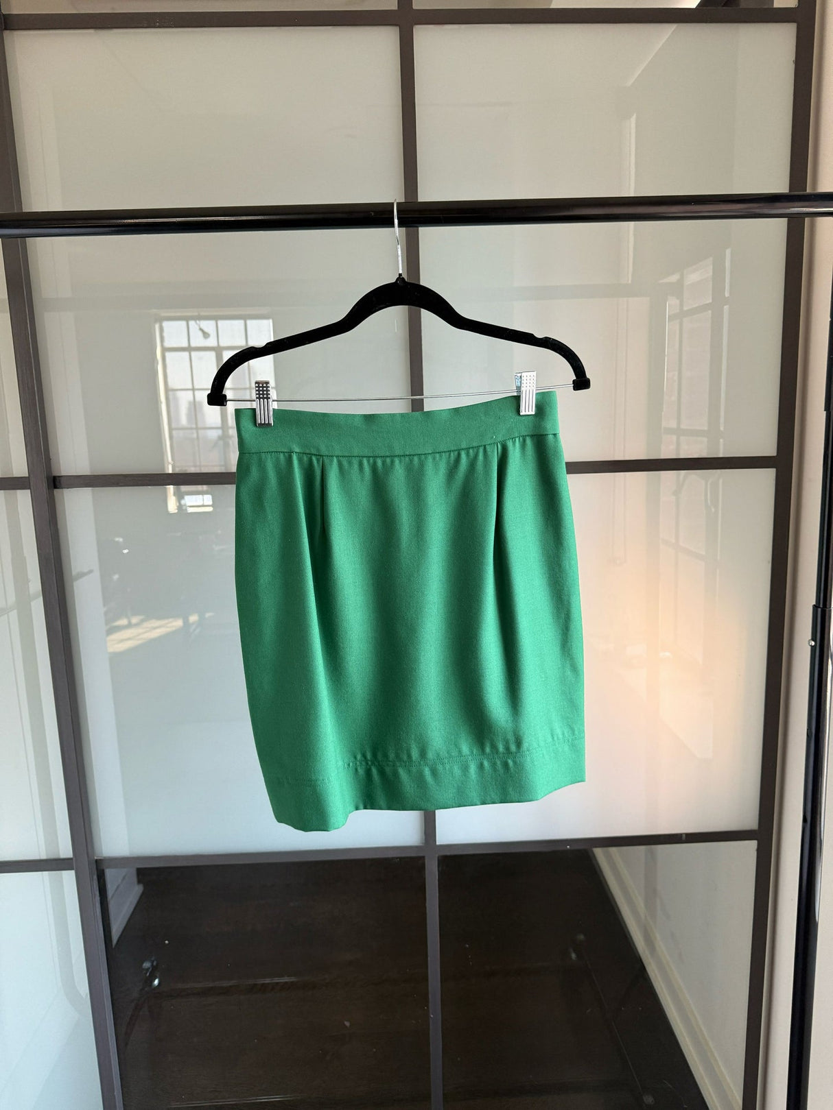 Moschino Cheap & Chic Green & Red Wool House Curtains Skirt Suit
