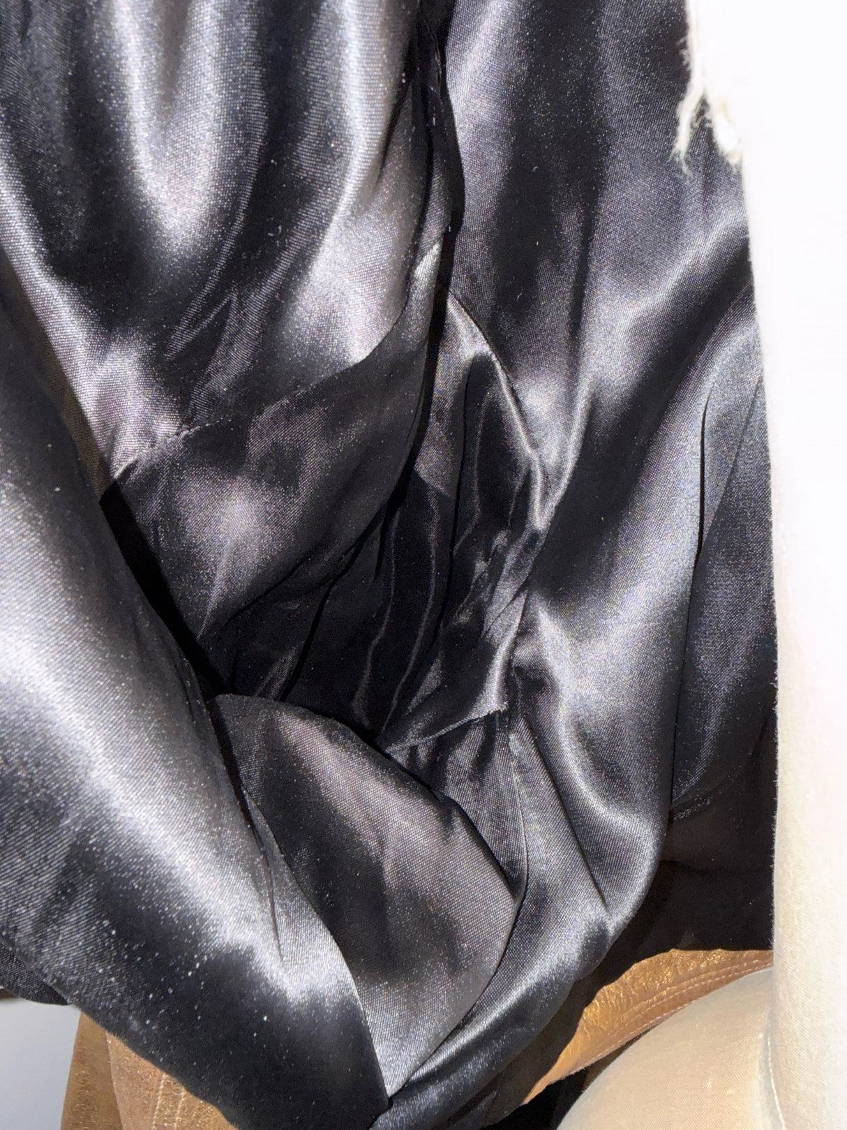 Donna Karan Gold Leather Sz 8 Cropped Bomber Biker Jacket Vintage
