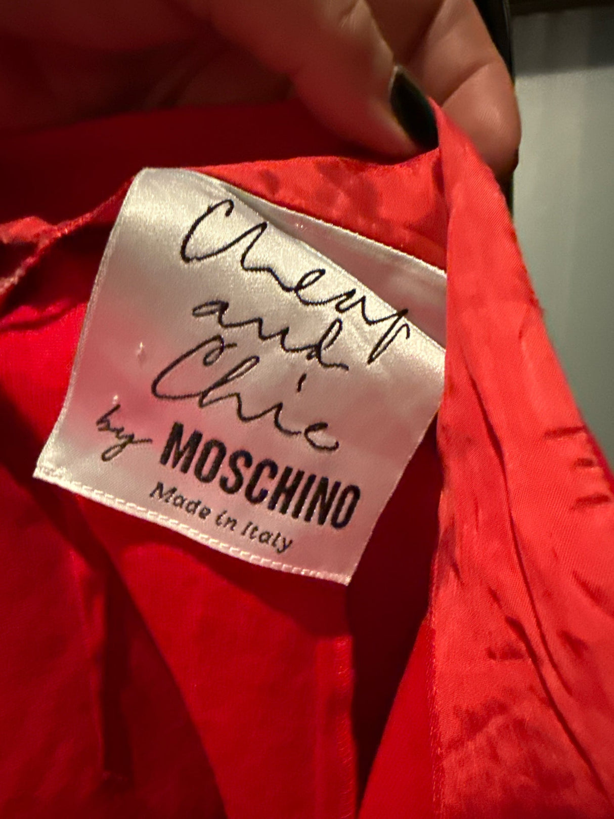 Moschino Cheap & Chic Red Wool High Waist Shorts Vintage