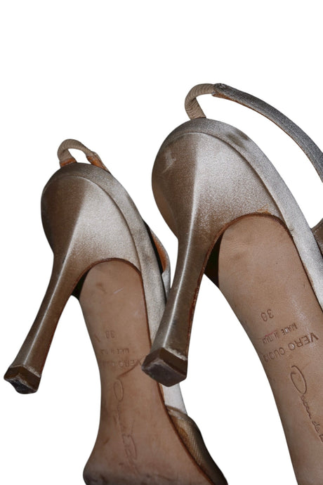 Oscar de la Renta mesh and embroidered flowers heels (38)