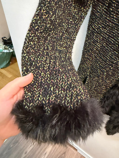 Rani Aribella Cashmere + wool fur trimmed cardigan