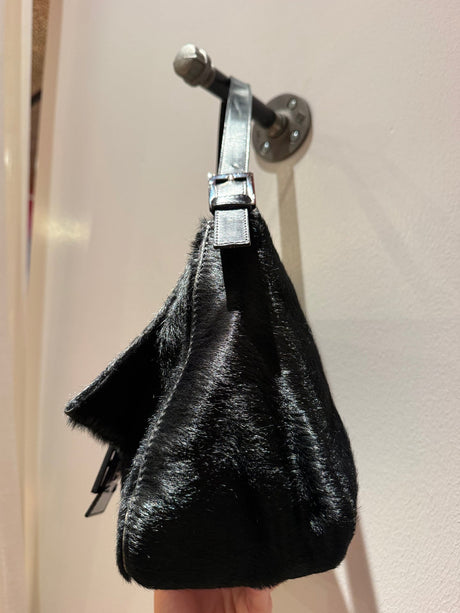 “As Is” Fendi Ponyhair Black Mama Baguette TUV #26135
