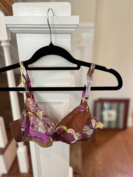 Vintage Emilio Pucci purple floral bralette size 36b
