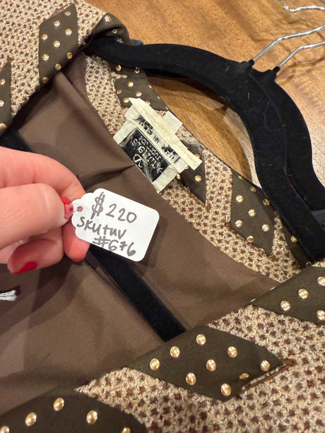 Valentino boutique Brown Tweed blazer with brown and gold details size 8
