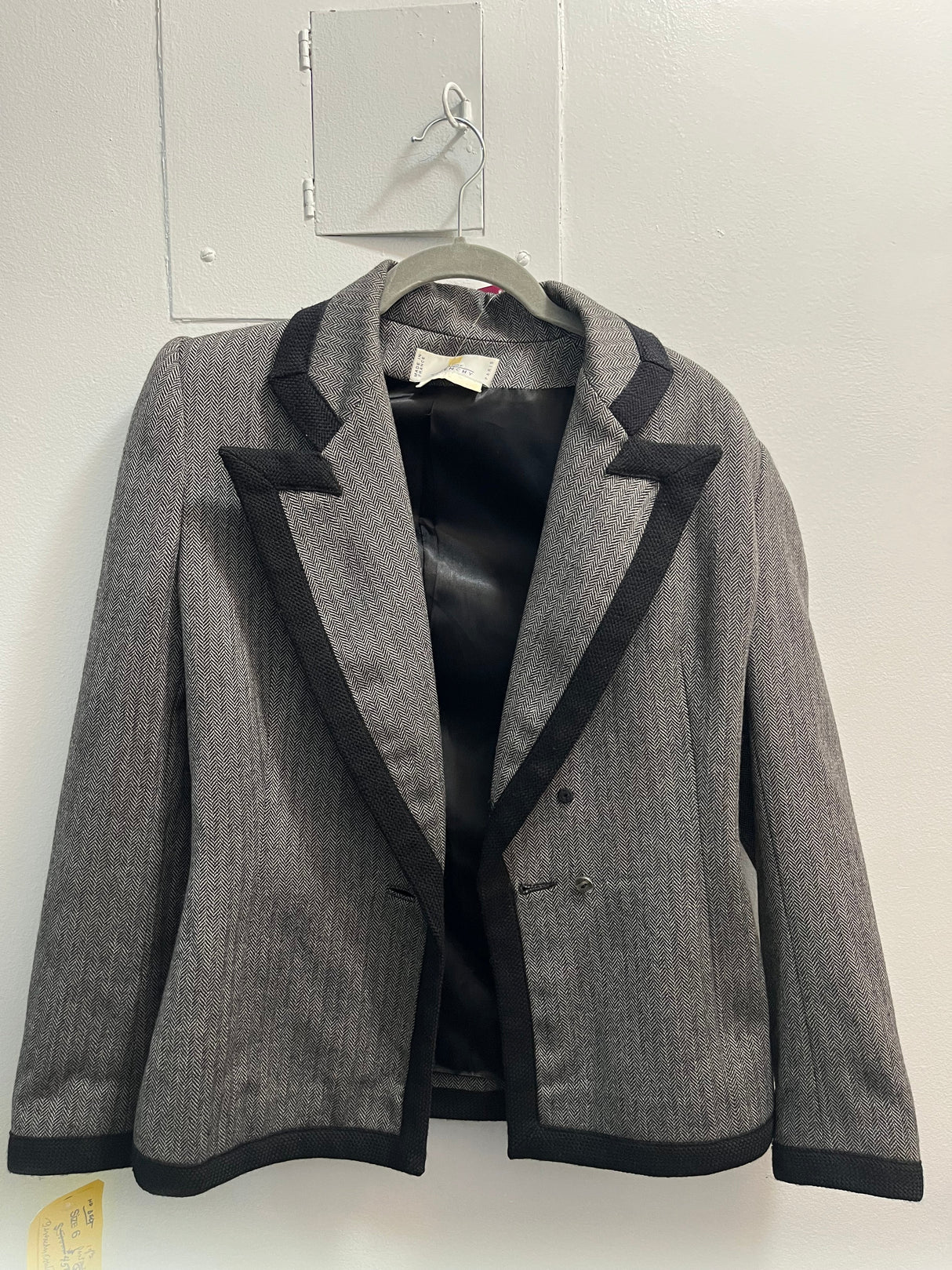 Givenchy Couture Houndstooth Gray and Black Double-Breasted Blazer Size 6