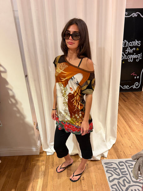 Custo Barcelona woman shirt with brown details sku tuv #23