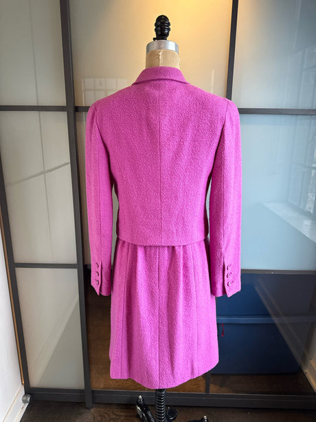Chanel Size S/M Pink Wool 2 Piece Coat Dress