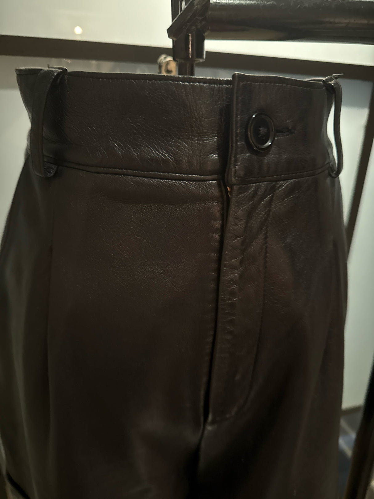 Ellie Mae Black Leather High Waisted Shorts