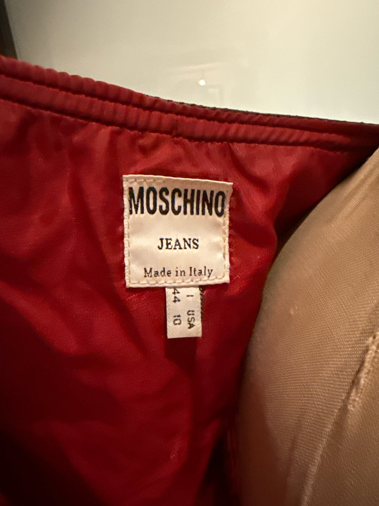 Moschino Size 10 Black Faux Leather Vest Vintage