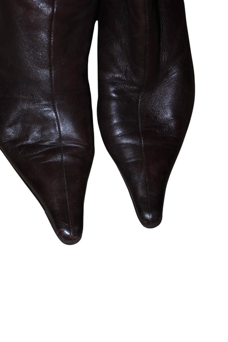 Escada brown boots with tortoise shell logo (37.5)