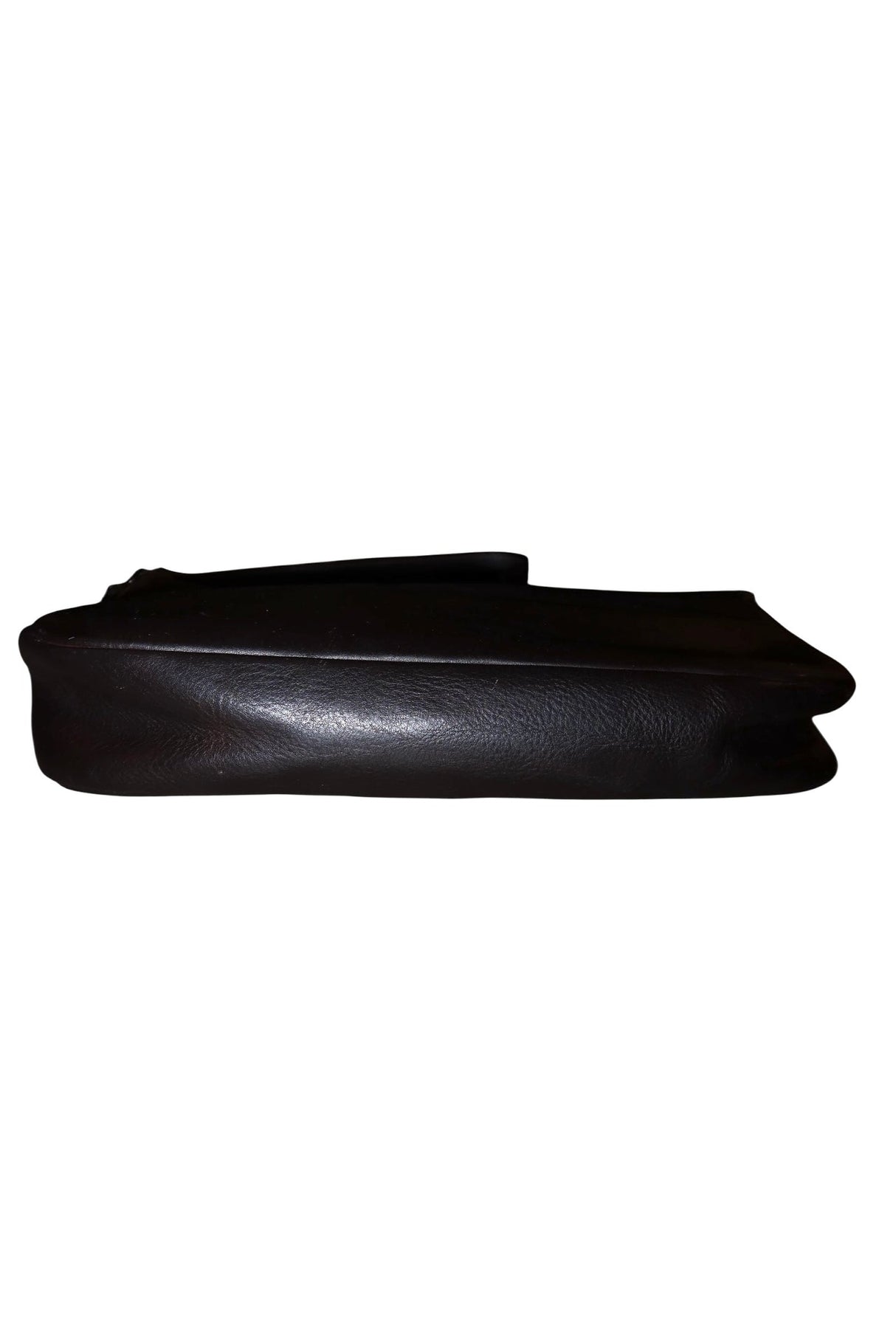 Fendi dark brown baguette bag with green stone logo